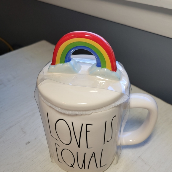 Rae Dunn LOVE IS EQUAL Rainbow 🌈 Topper Mug - Picture 2 of 3